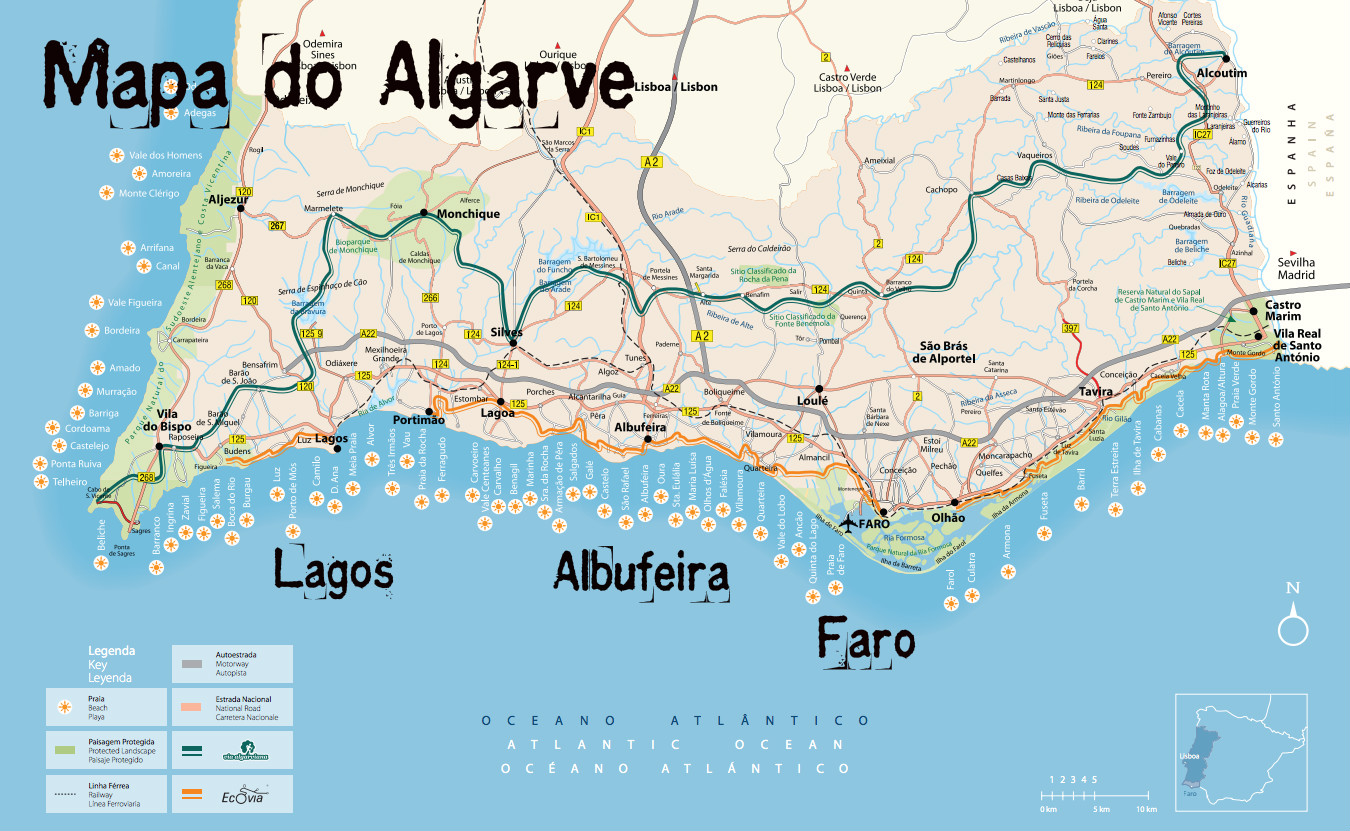 Mapa Regional Portugal Sul Algarve