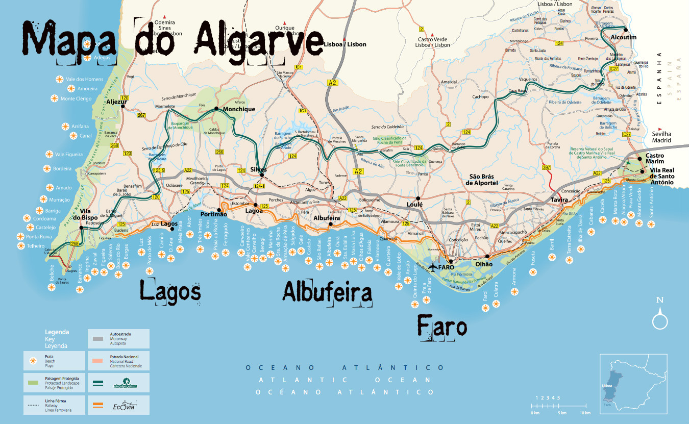 Mapa Regional Portugal Sul - Algarve