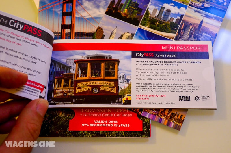 O talão do CityPASS inclui 7 dias de uso gratuito de transporte em São Francisco, inclusive nos bondinhos