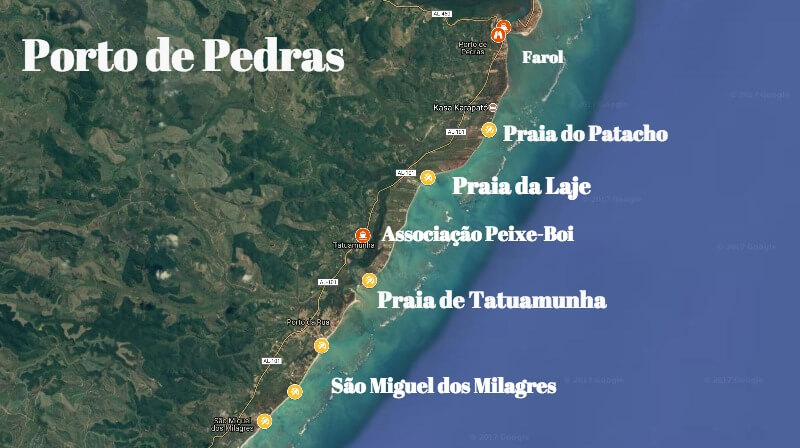 O que fazer em Porto de Pedras: Praia do Patacho, Tatuamunha e Projeto Peixe-Boi - Alagoas