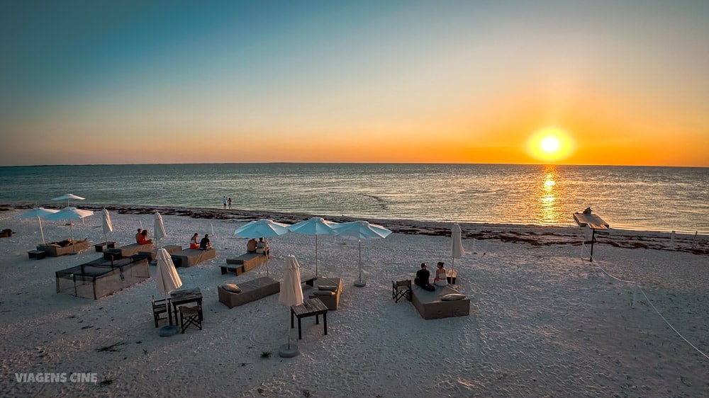 Pôr do sol na Praia de Punta Cocos, em Holbox