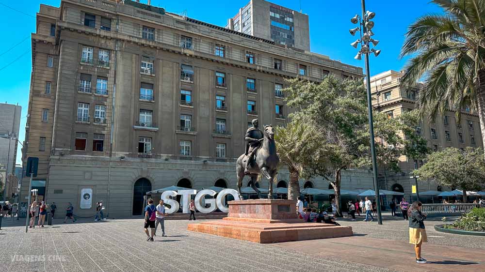 Plaza de Armas no centro de Santiago